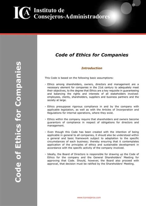 7+ Business Code of Ethics Policy Templates